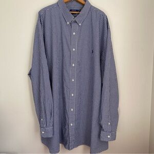 Polo Ralph Lauren Men's Button Down Long Sleeve Shirt 4XLT Tall Blue Stretch